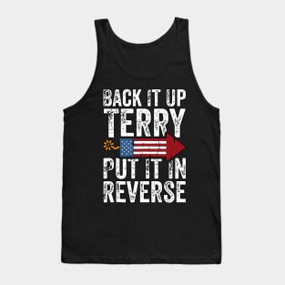 Groovy Back Up Terry Put It In Reverse Firework 4th Of July Tank Top